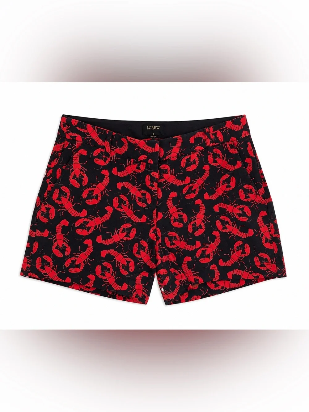 J. Crew Black Shorts with Red Lobster Print